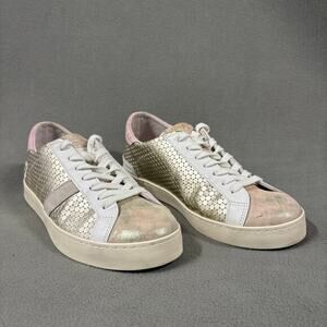 D.A.T.E.‎ Low Top Sneakers 8.5 White Pink Gold Women’s